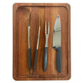 Kit Estação de Corte de 40x30 cm em Madeira Jatobá 4 Peças Tramontina