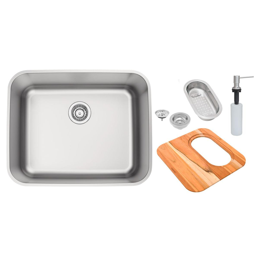 Cuba de Embutir Tramontina Dora 50 BL R6 em Aço Inox Acetinado 50 x 40 cm com Válvula e Acessórios
