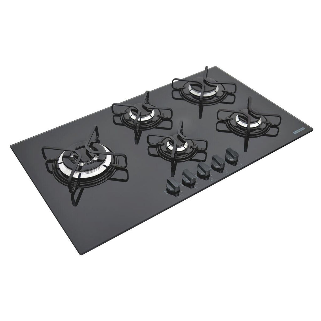 Cooktop a Gás Tramontina Penta Side Plus 5GG B Tri 90 em Vidro Temperado Preto