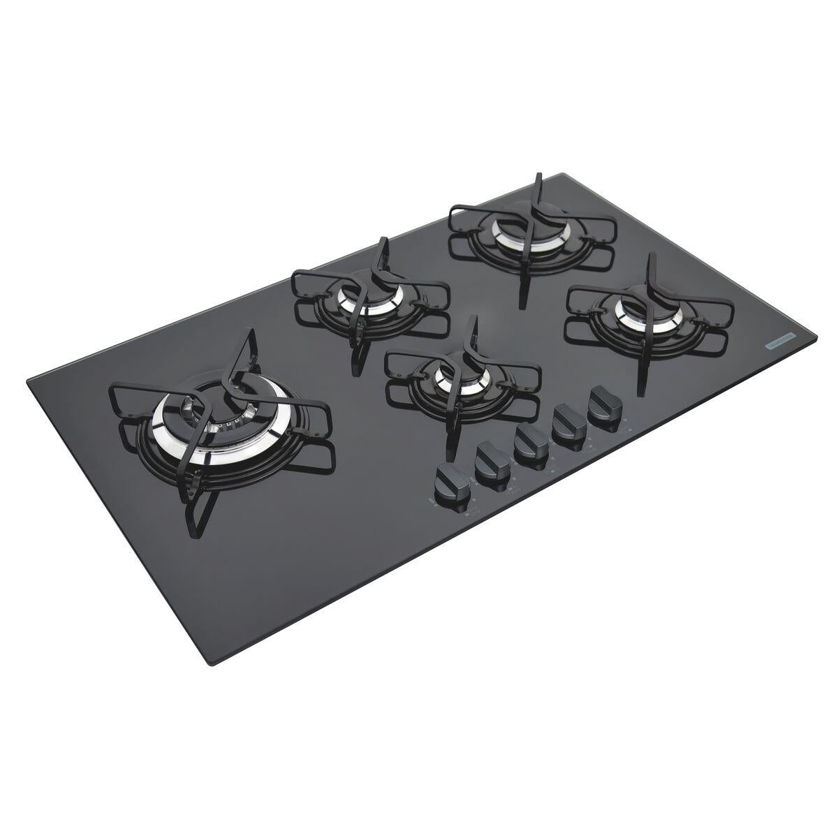 Cooktop a Gás Tramontina Penta Side Plus 5GG B Tri 90 em Vidro Temperado Preto
