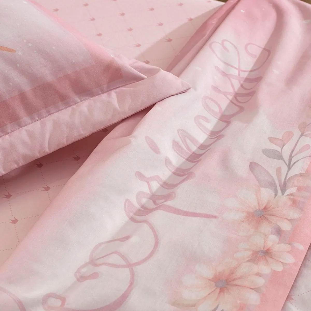 Colcha Infantil Casal com 2 Porta-travesseiros Karsten 200 Fios Princesinha