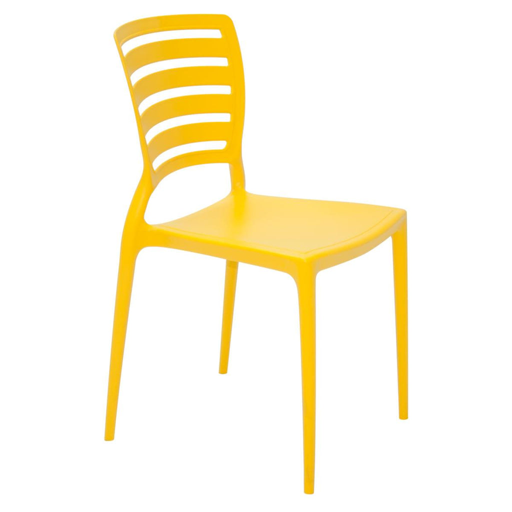 Cadeira Sofia encosto horizontal amarela Tramontina 92237000