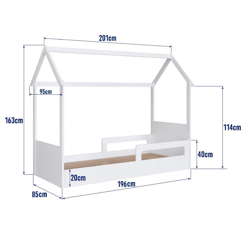 Cama Infantil Montessoriana Solteiro Branco Completa Móveis