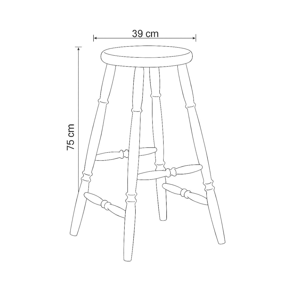 Banqueta Alta em Madeira Maciça 75cm Branco 170B Piratini