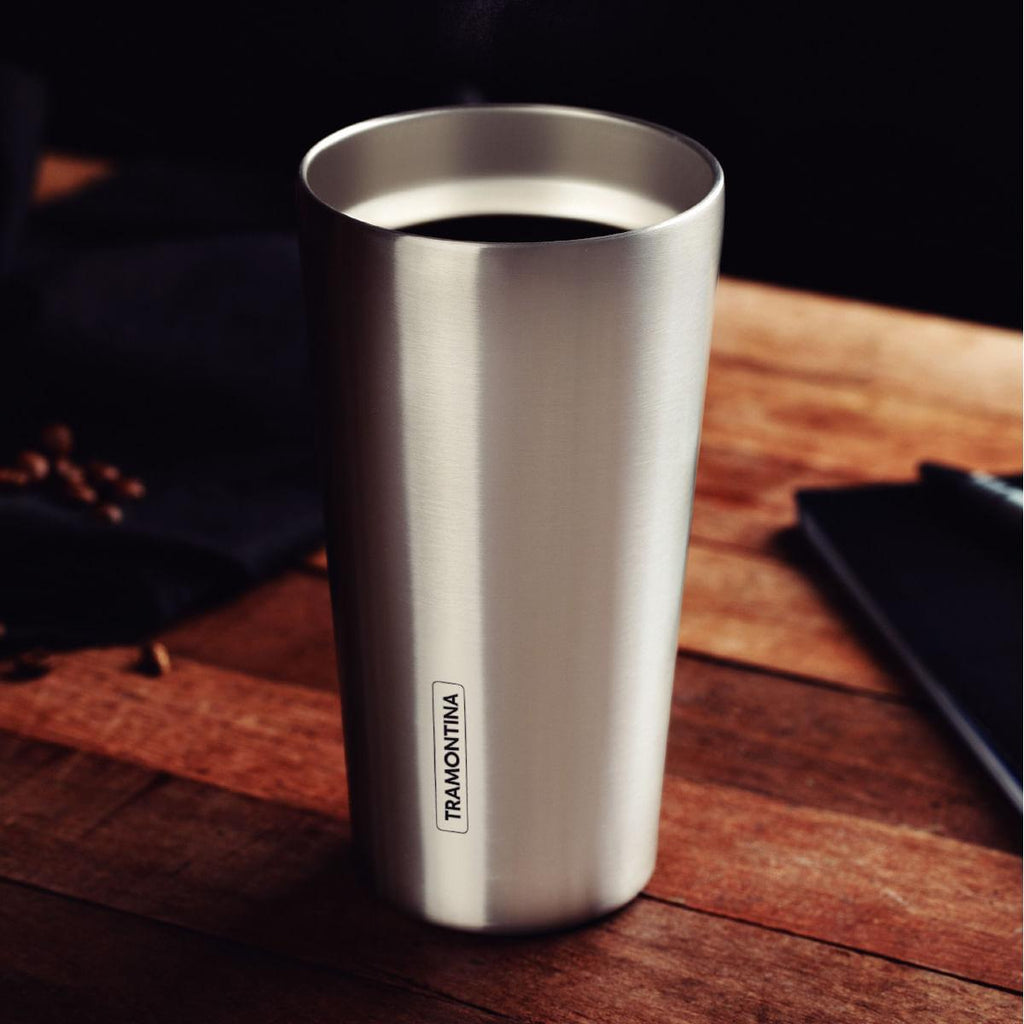 Copo Térmico Tramontina Exata em Aço Inox sem Tampa 420 ml