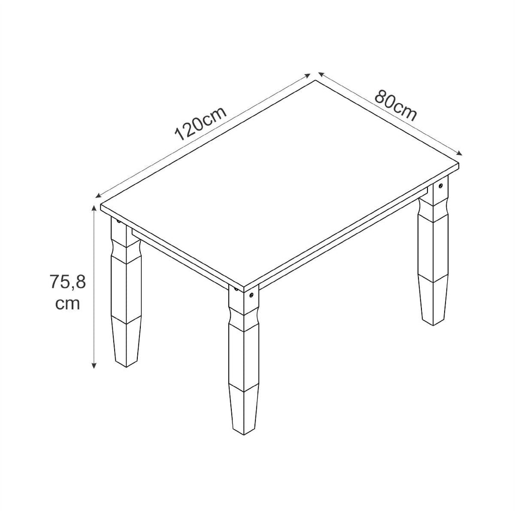 Conjunto Mesa Madeira Maciça Marin Brasil 4 Cadeiras Safira Preta Tramontina