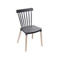 Cadeira Midi Preta em Polipropileno Base em Madeira Or Design
