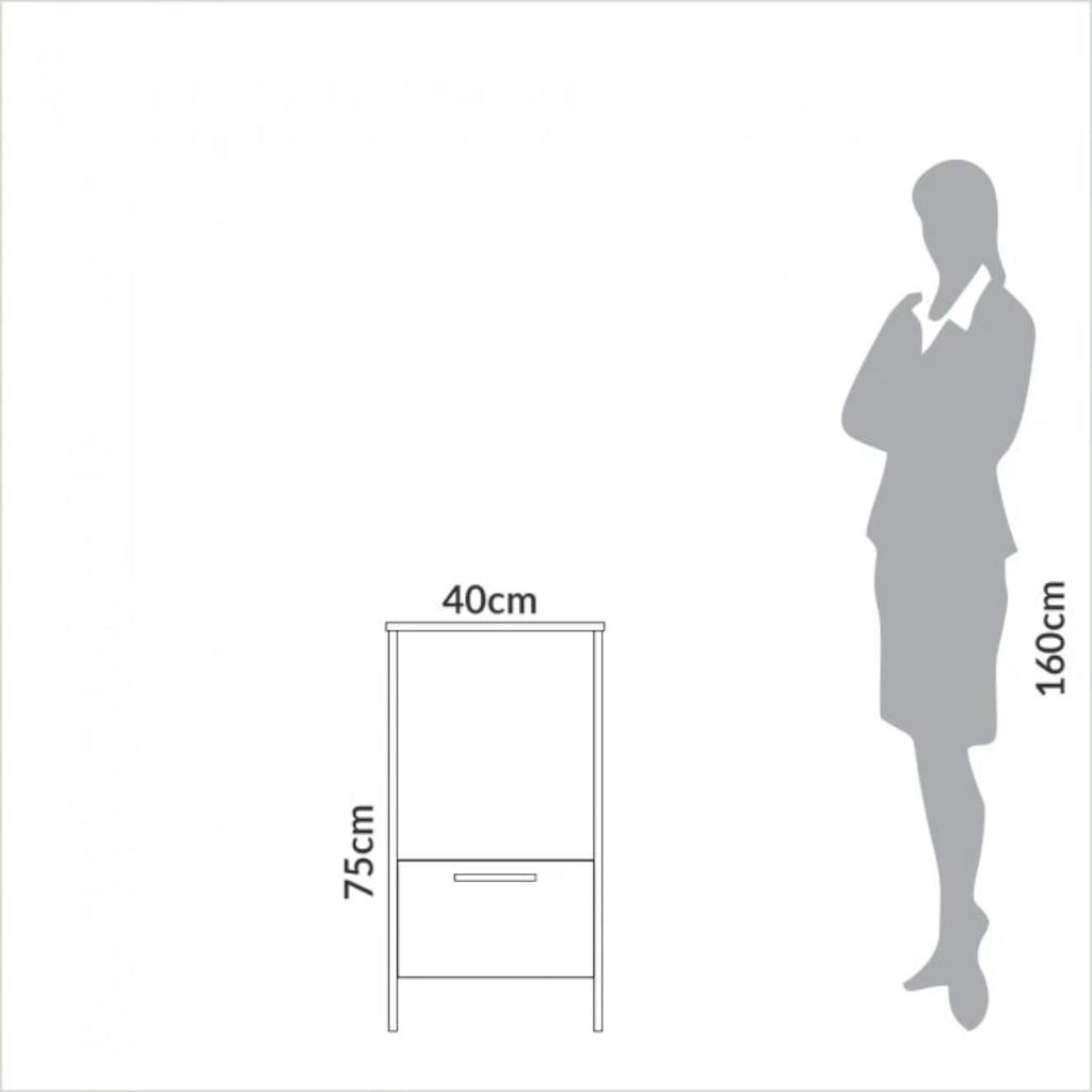 Mesa Auxiliar 1 Gaveta em MDF 40x46x75cm Freijó Preto Dalla Costa