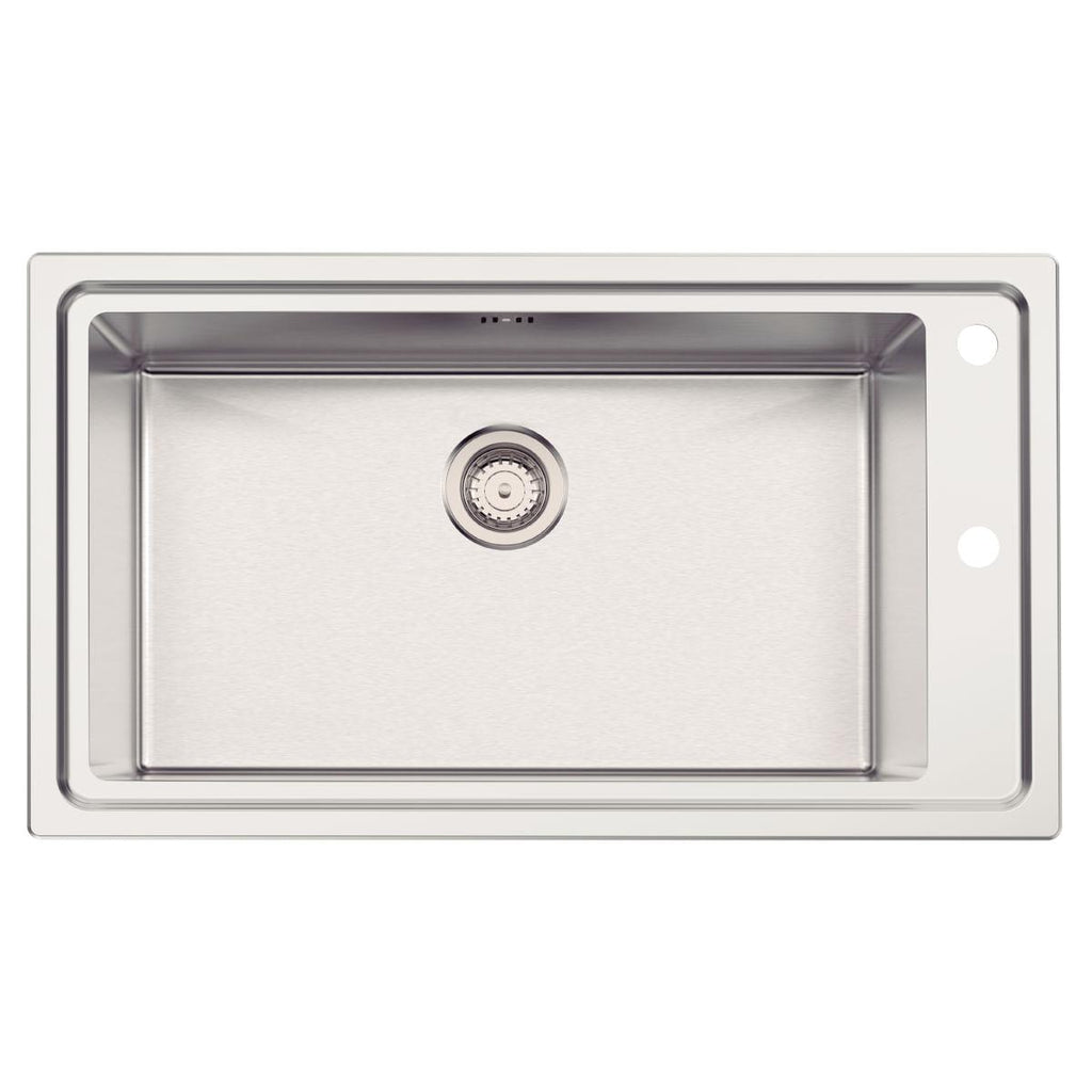 Cuba de Sobrepor Tramontina Square 86x50 cm em Aço Inox 304 Scotch Brite