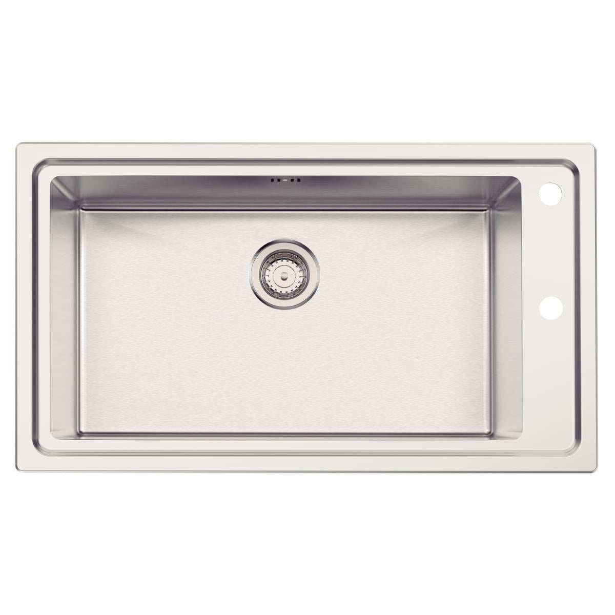 Cuba de Sobrepor Tramontina Square 86x50 cm em Aço Inox 304 Scotch Brite