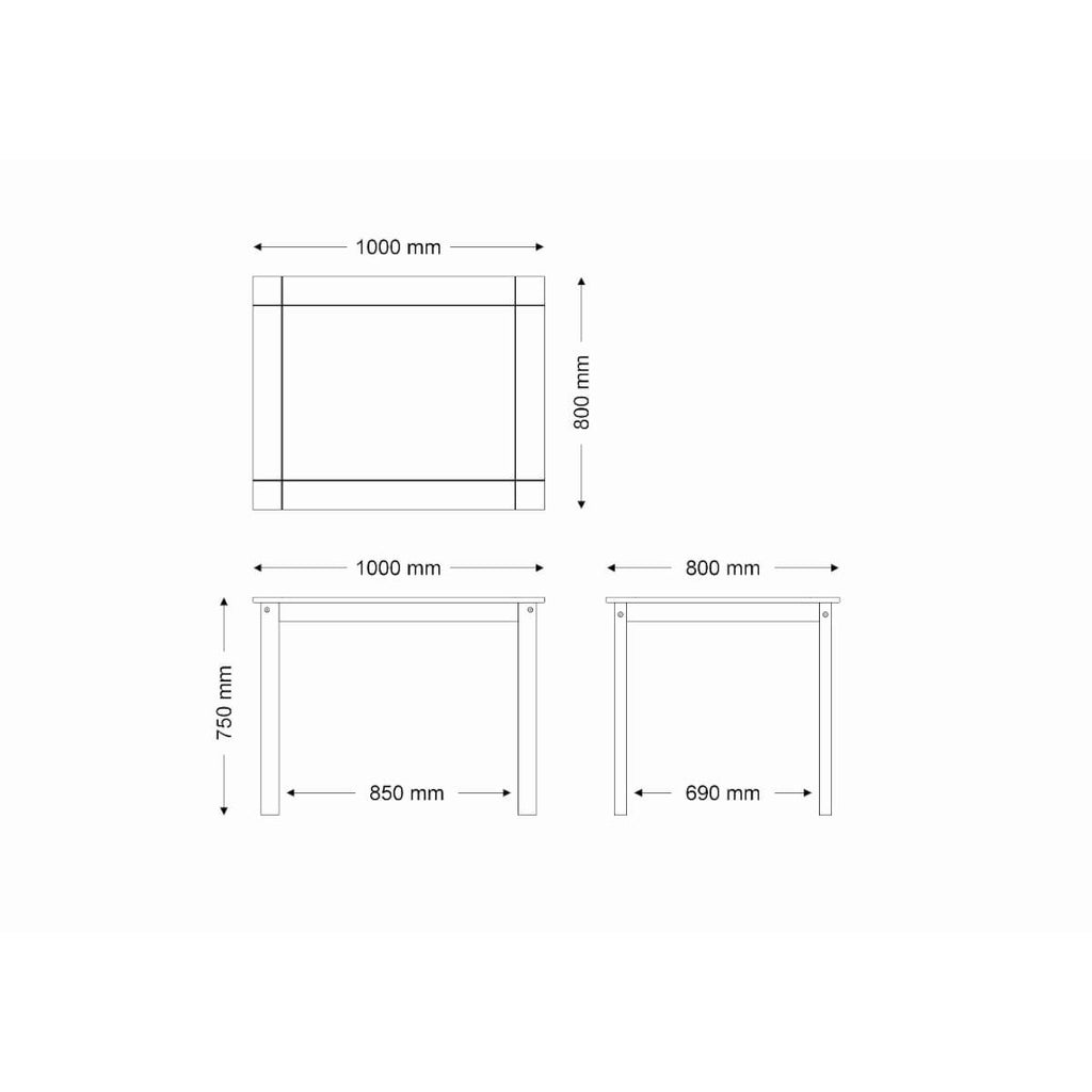 Conjunto Sala de Jantar Mesa 100x80 cm 4 Cadeiras Madeira Marin Brasil