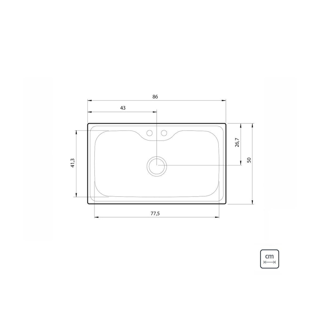 Cuba de Sobrepor Tramontina Morgana Maxi em Aço Inox Acetinado 86 x 50 cm com Válvula Dosador de Sabão e Cesto Aramado