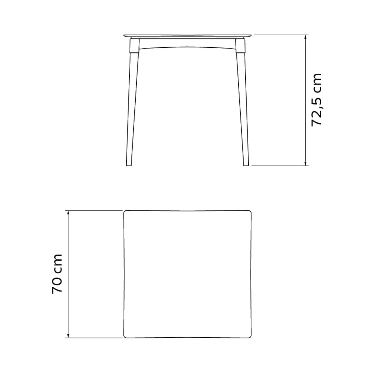 Mesa Tramontina Diana em Polipropileno Branco 70cm Pernas de Madeira