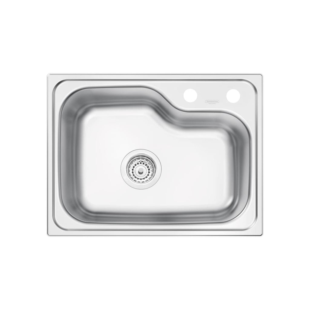 Cuba de Sobrepor Tramontina Morgana Compact 48 FX em Aço Inox Acetinado 55 x 42 cm com válvula