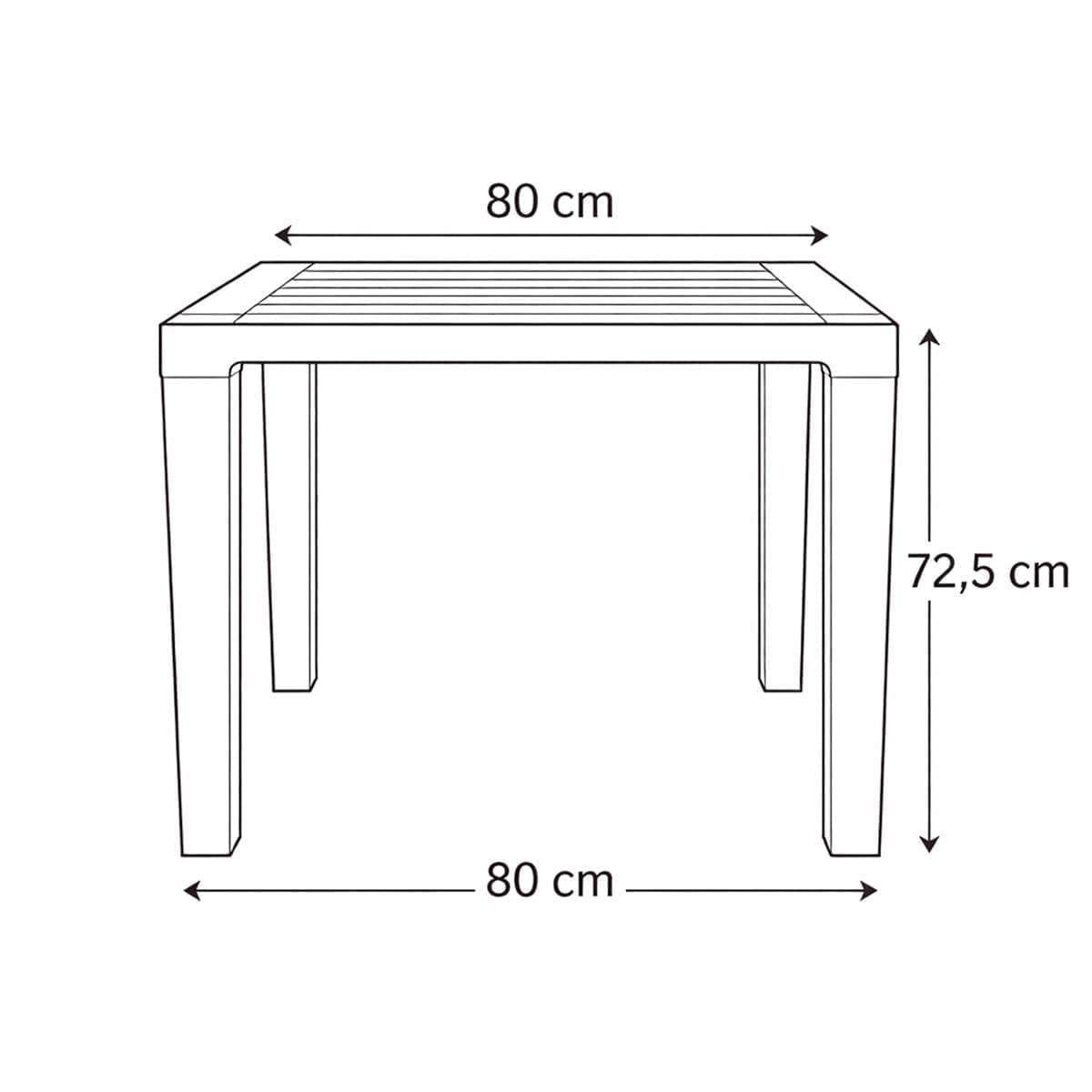 Mesa Niala Quadrada Vermelha 80cm em Polipropileno Plaxmetal