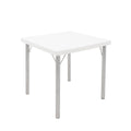 Mesa Geo Tramontina Beta Quadrada 79 cm em Polipropileno Branco com Base em Alumínio Polido