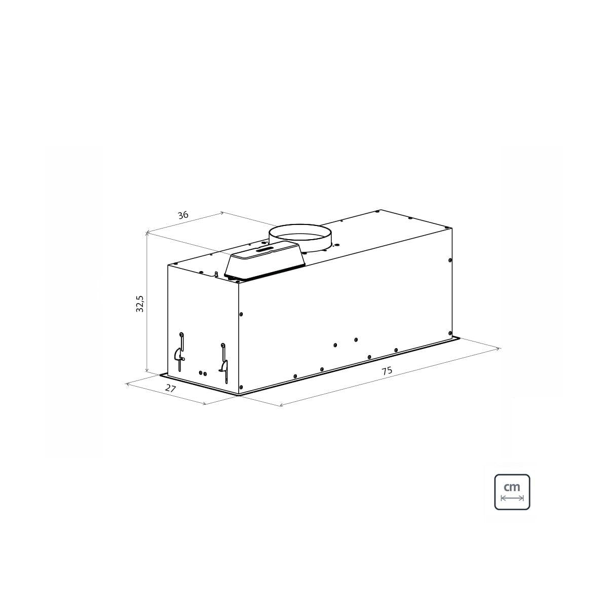 Coifa de Embutir Tramontina Incasso Retangular em Aço Inox 75 cm 220 V