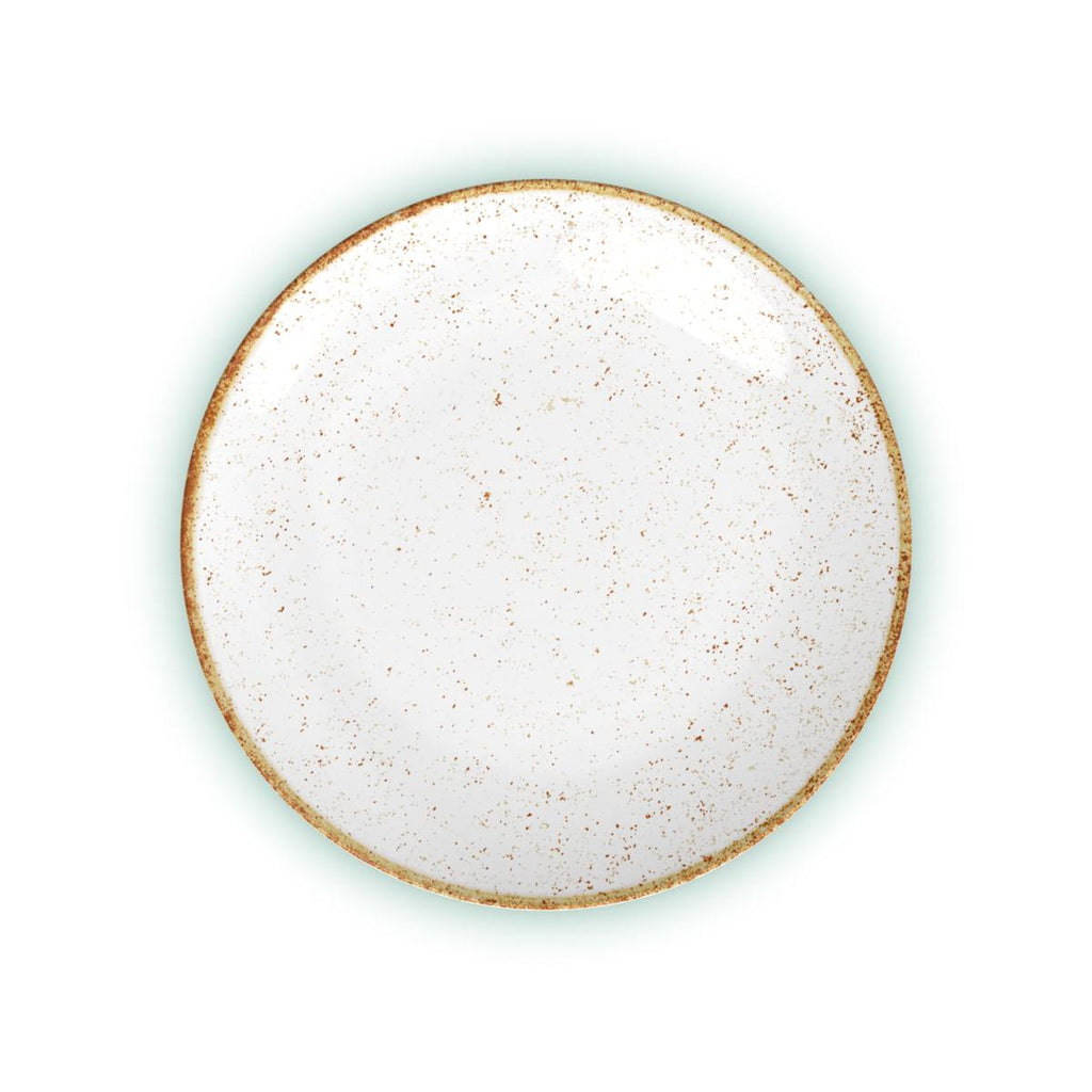 Prato Raso Tramontina Rústico Marrom em Porcelana Decorada 28 cm
